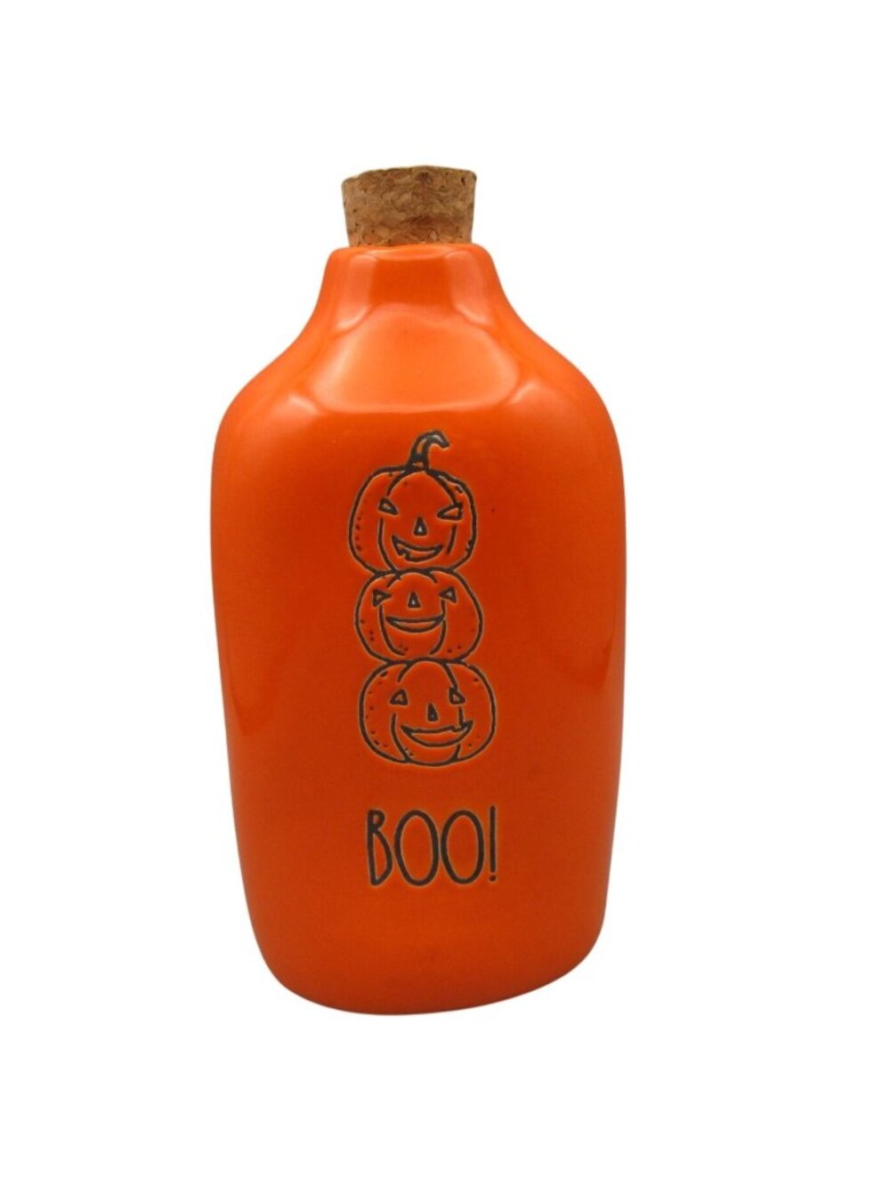 Rae Dunn Boo Ceramic Orange Halloween Bottle Cork Artisan Collection By Magenta
